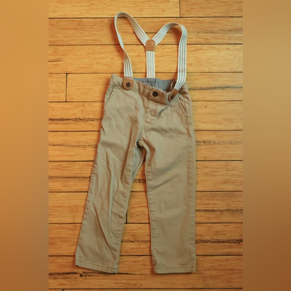 3t khaki pants with suspenders